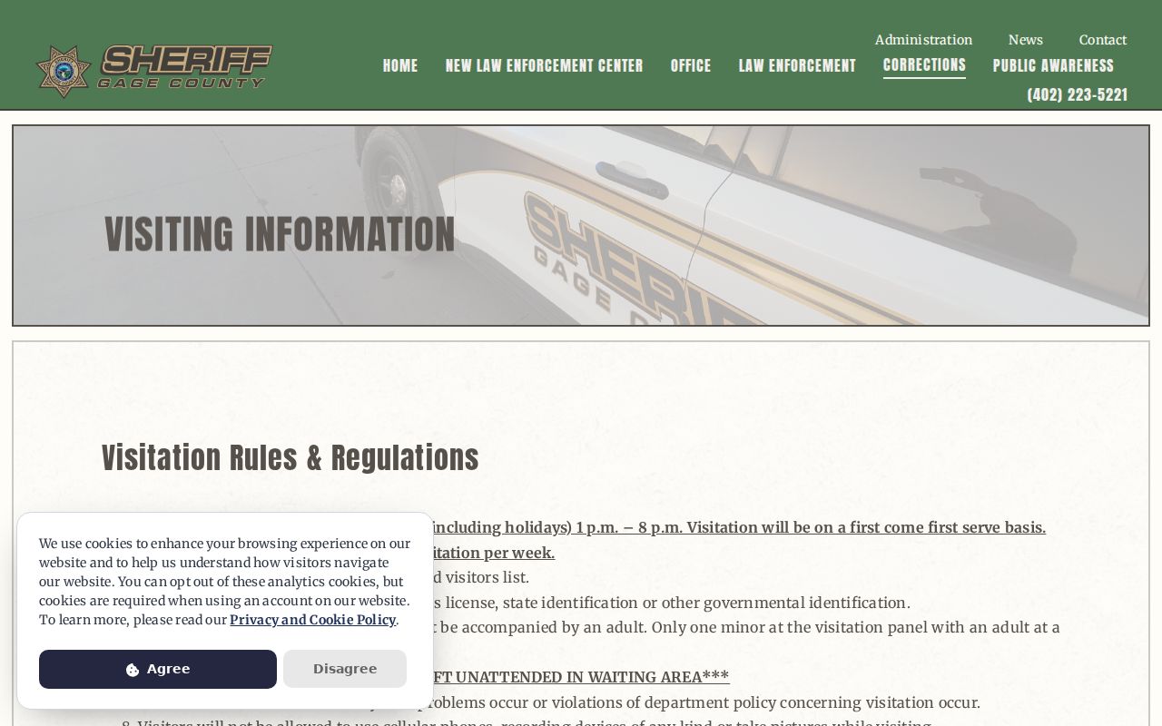 Gage County detention information related to outstanding warrant questions