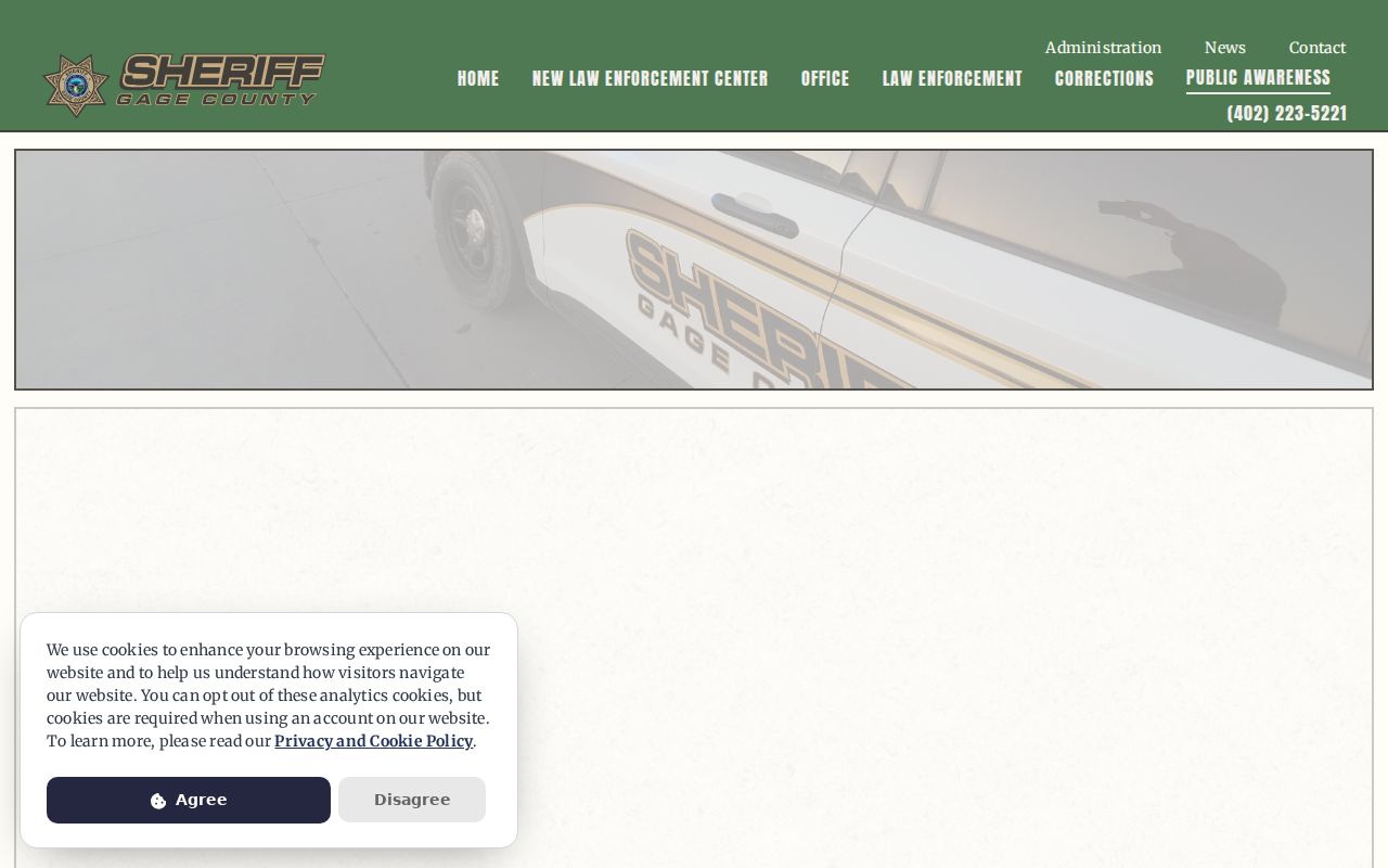 Gage County Crime Stoppers tip information related to warrant records