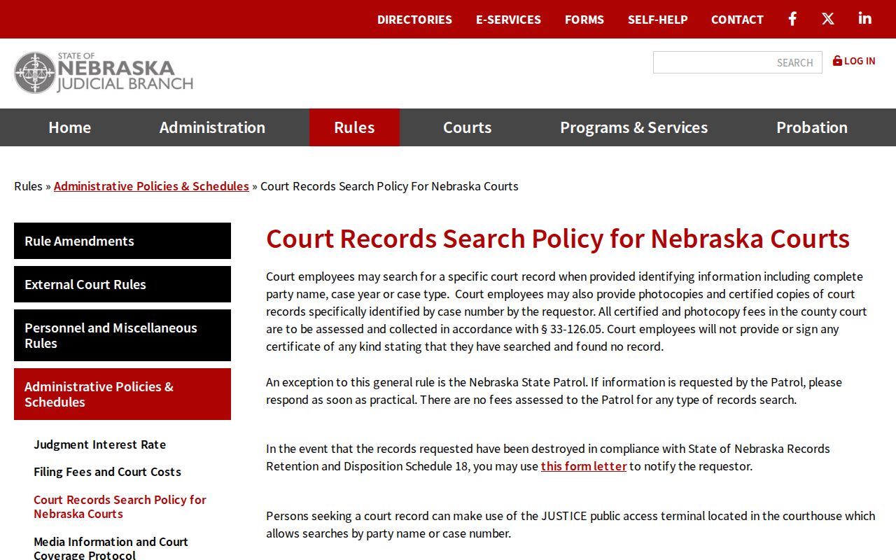 Gage County court records access policy and search kiosk