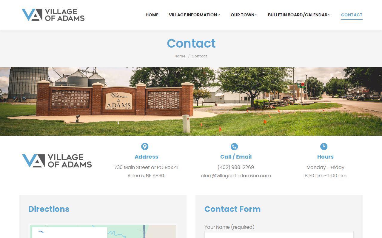 Adams village office hours for Adams warrant records routing